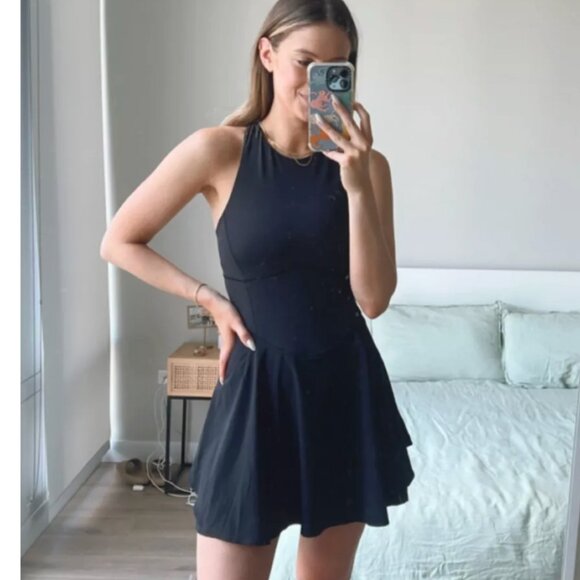 Lululemon Court Crush Tennis Dress Black Size 6 - Picture 1 of 7